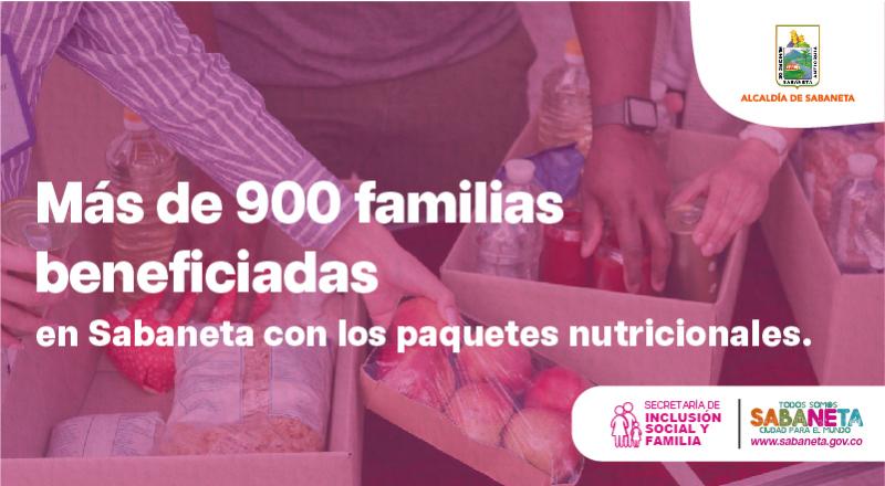 Ms de 900 familias se han visto beneficiadas, en Sabaneta, con los paquetes nutricionales