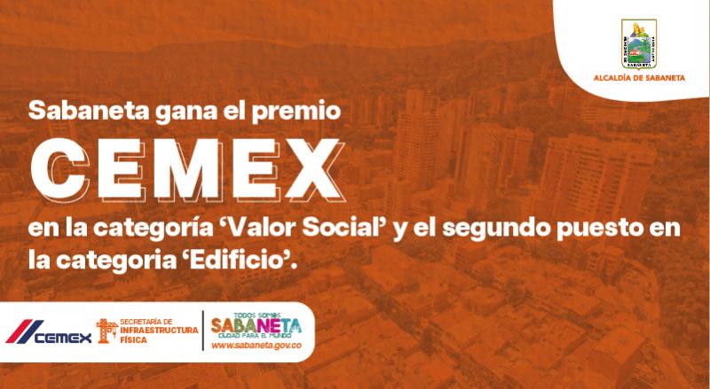 Sabaneta se gana el premio Cemex en la categora 'Valor Social' y el segundo puesto en la categora 'Edificio'